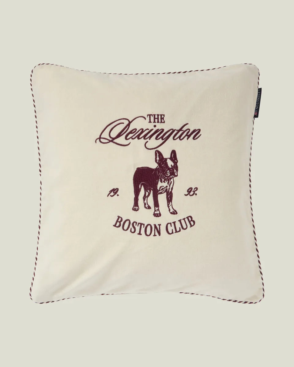 Boston Club Organic Cotton Velvet Pillow Cover