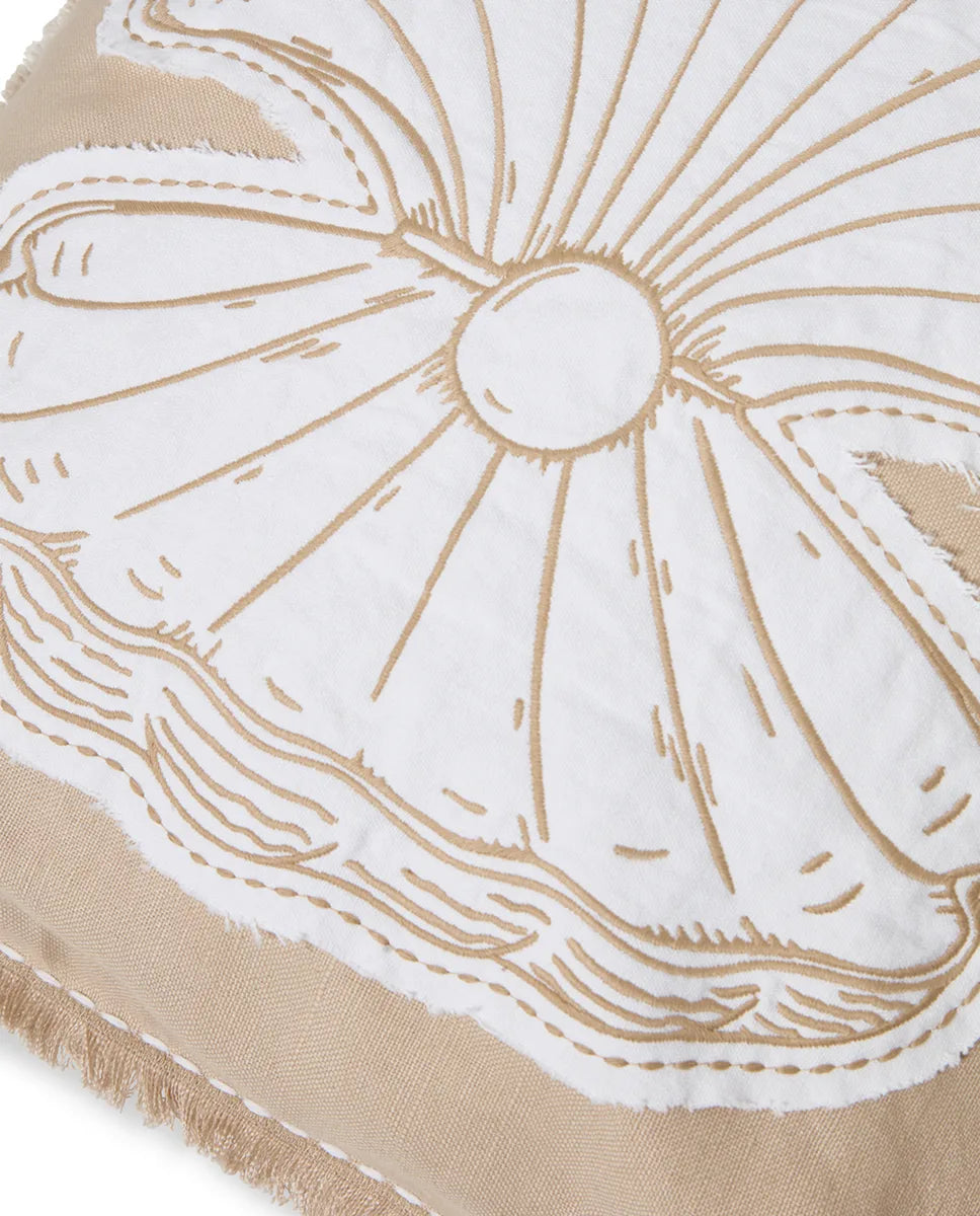 Summer Embroidered Patch Linen/Cotton Pillow Cover