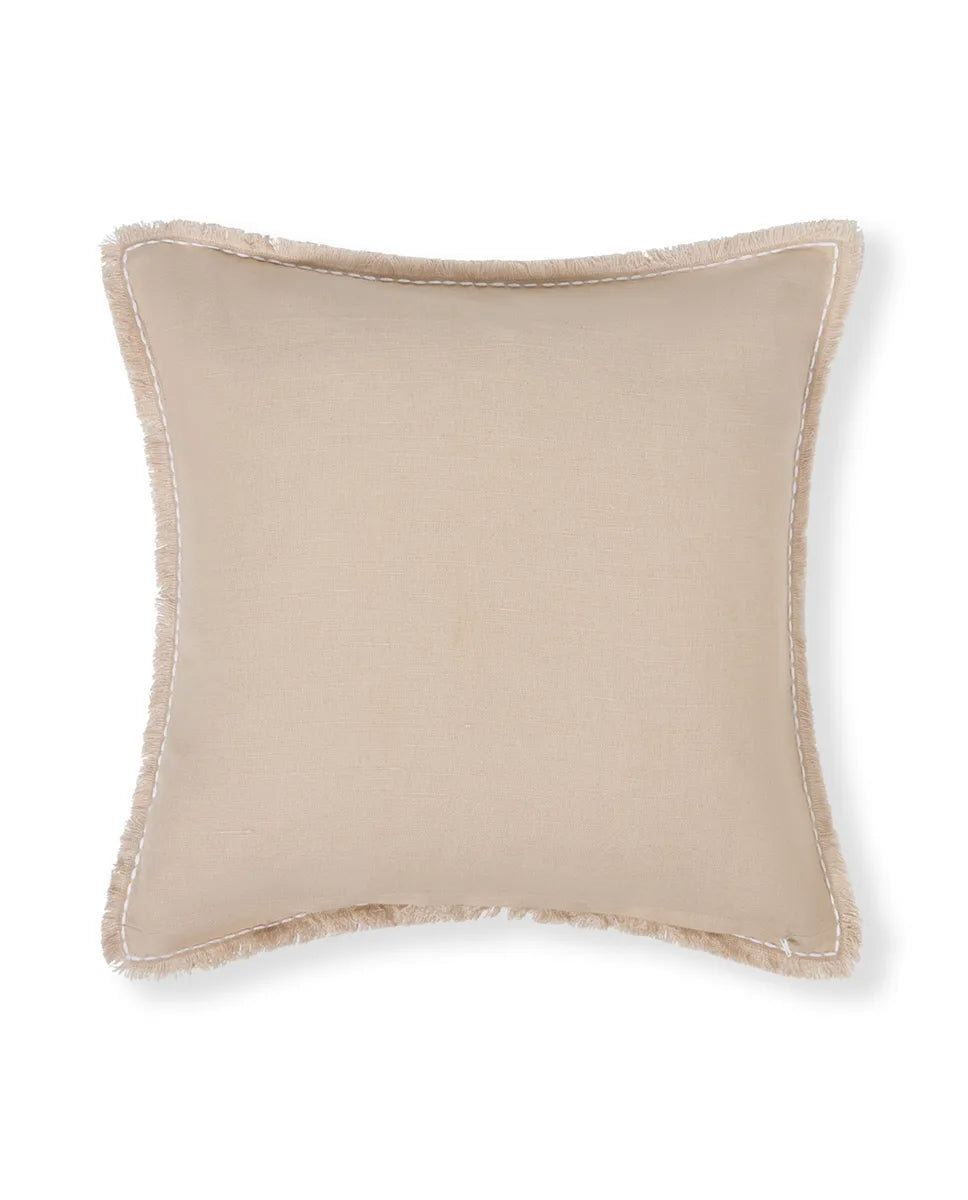 Summer Embroidered Patch Linen/Cotton Pillow Cover