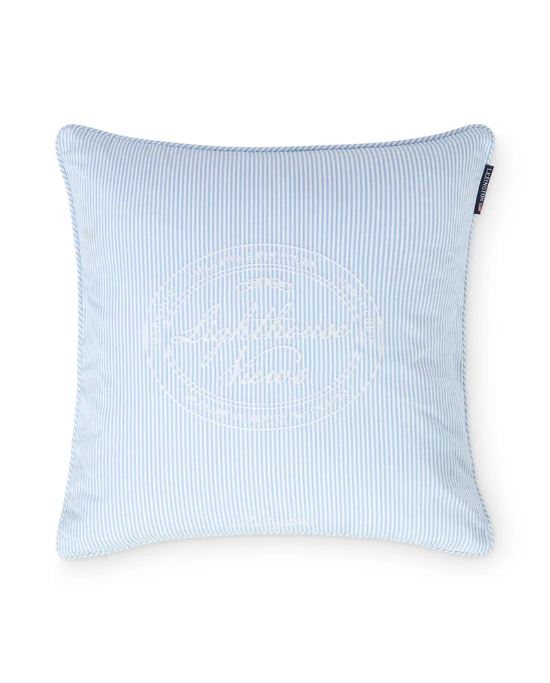 Blue/White Striped Organic Cotton Pillow Cover