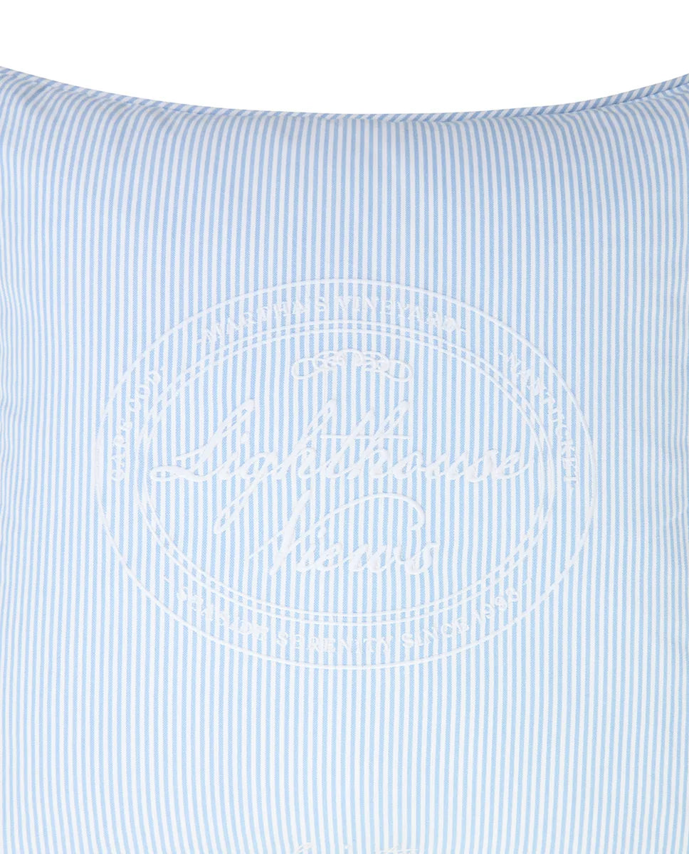 Blue/White Striped Organic Cotton Pillow Cover