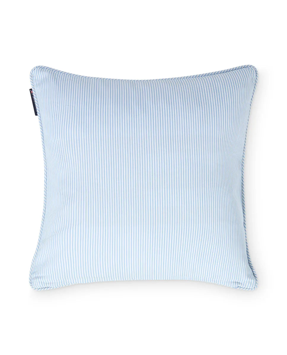 Blue/White Striped Organic Cotton Pillow Cover