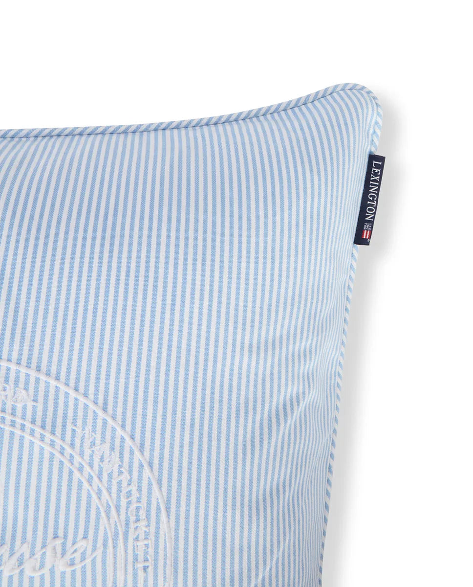 Blue/White Striped Organic Cotton Pillow Cover